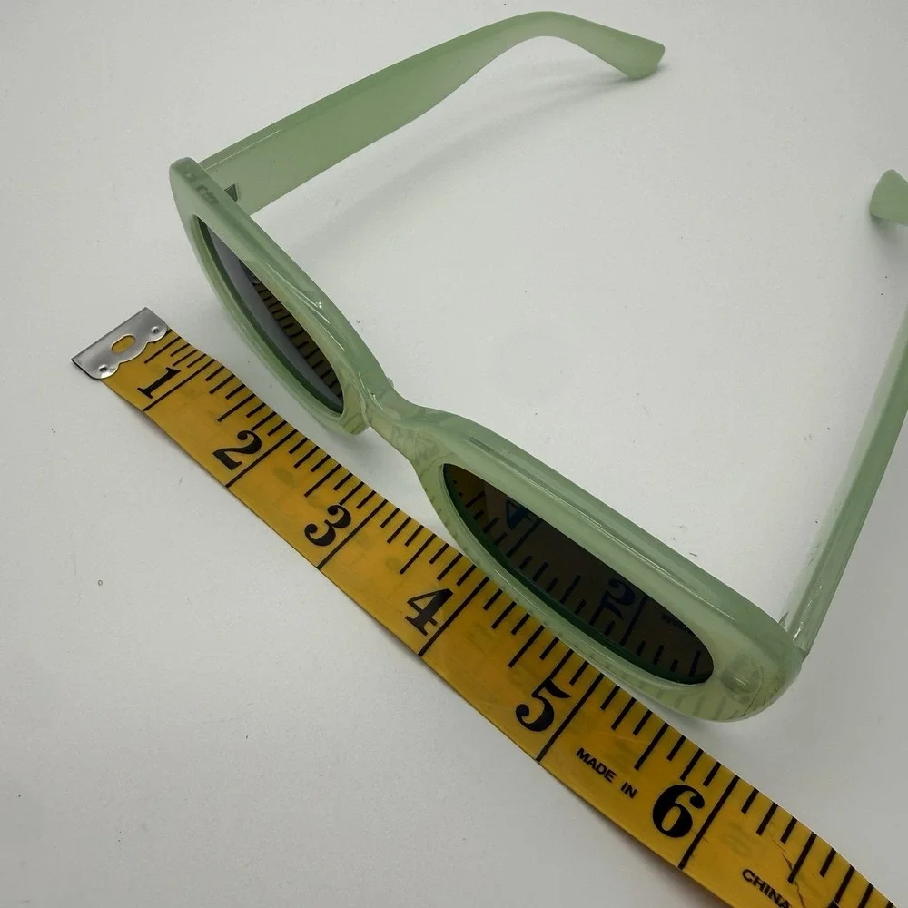 Rectangle Sunglasses Green Plastic Frame Black Tinted Lenses 55872-MG1-S